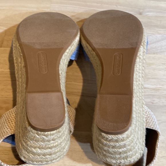 Light Blue Wedge Heel with Elastic Ankle Strap Espadrilles - Picture 3 of 7